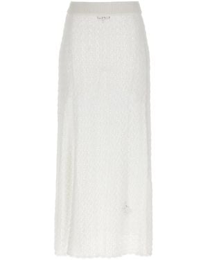 Ganni 'Shiny Pointelle Knit' Skirt - White