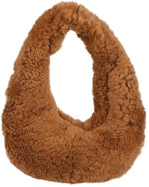 Anita Bilardi Faux Fur Shoulder Bag - Brown