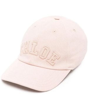 Chloé Logo-Embroidered Baseball Cap - Pink