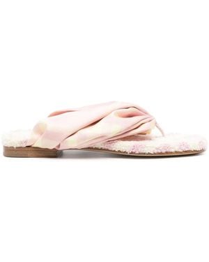Burberry Check Thong Sandals - Pink