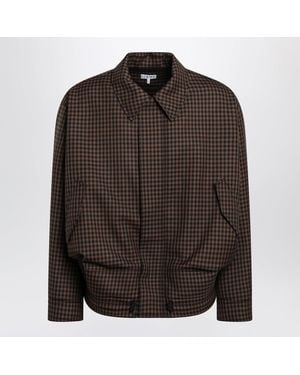 Loewe And Checked Wool Jacket - Black