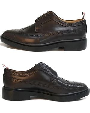 Thom Browne Brogue Lace-Up Pull-Tab Shoes - Black