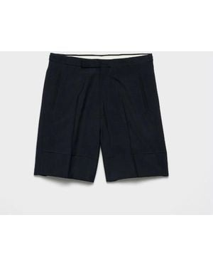 Prada Dark Mohair Virgin Wool Shorts - Blue