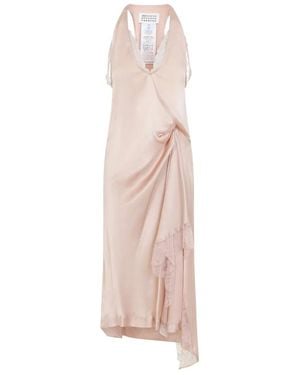 Maison Margiela Light Rose Lace Slip Midi Dress - Pink