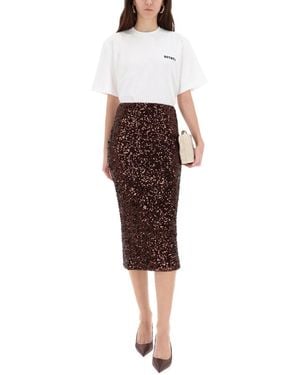 ROTATE BIRGER CHRISTENSEN Recycled Polyester Skirt - Red