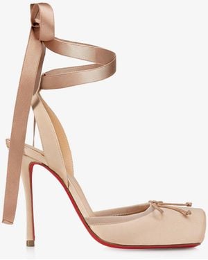 Christian Louboutin Cassia Lace Up Satin Pumps - Pink