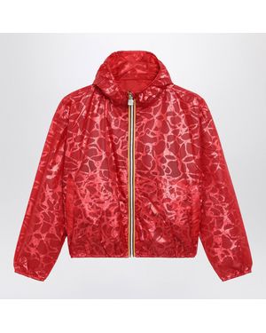 K-Way Laurette Jacket With Laminated Print - Red