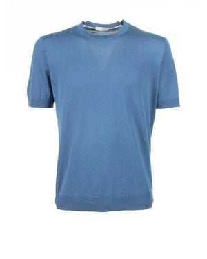 Paolo Pecora Light Cotton And Silk T-Shirt - Blue