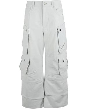 Fermas.club Leather Cargo Trousers - White
