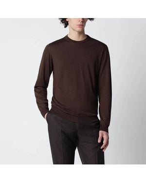 Drumohr Chocolate Wool Sweater - Black