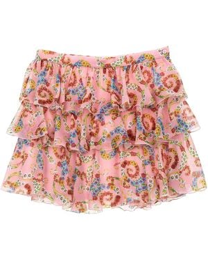 Versace Kids 'Geo Poly Barocco Flower' Skirt - Red
