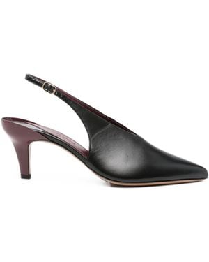 Chloé Zapato Destalonado Negro Granate Hebilla - Black