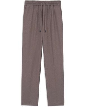 Drole de Monsieur Flannel Trousers With Elastic Waist - Grey
