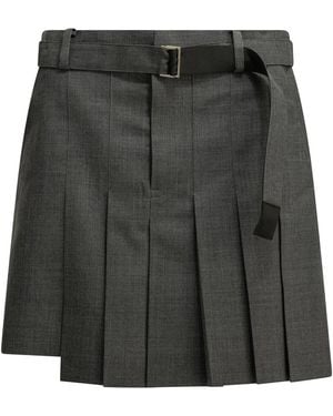 Sacai Formal Shorts Made Of Wool Blend - Black