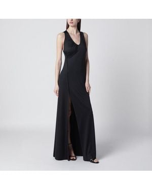 Victoria Beckham Long Jersey Dress With Slit - Black