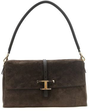 Tod's 'Flap T Timeless' Shoulder Bag - Black