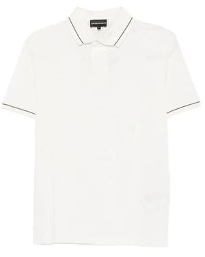 Emporio Armani Polo Shirt With Contrasting Trim - White