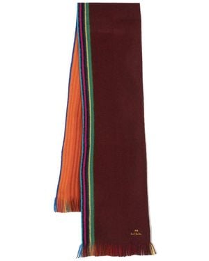 Paul Smith Ps Paul Smith Scarf Reversible Stripes - Red
