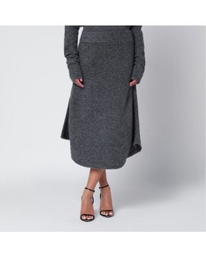 Entire studios Smoke Wool Blend Midi Skirt - Gray