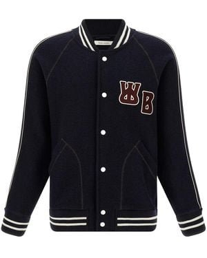 Wales Bonner 'The October Varsity' Bomber Jacket - Blue