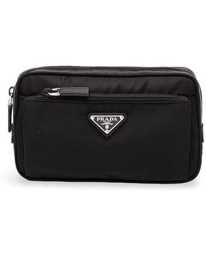Prada Re-Nylon And Saffiano Leather Belt Bag - Black