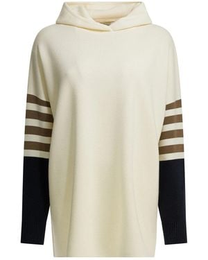 Max Mara Virgin Wool Hooded Jumper - White