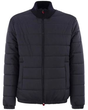 Kiton Technical Fabric Bomber Jacket - Blue