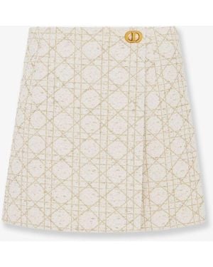 Dior Macrocannage Lurex Shorts/Skirt - White