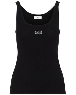 Elisabetta Franchi Nero Burro Knit Top - Black