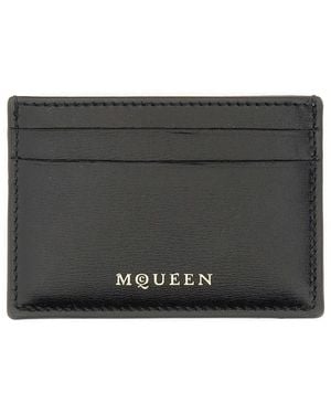 McQueen Card Holder With Logo - Black