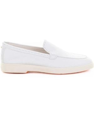 Santoni Leather Moccasin - White