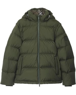 Burberry Down Jacket With Detachable Sleeves - Green