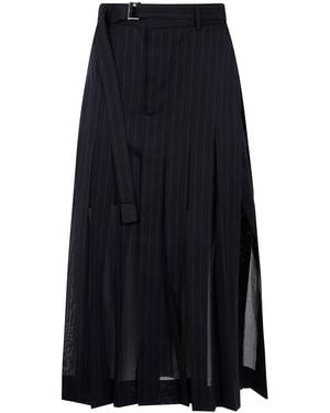 Sacai High Twist Voile Skirt - Blue