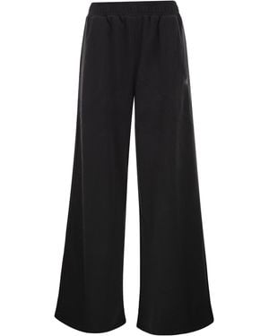 New Balance Wide-Leg Cotton-Blend Sweatpants - Black