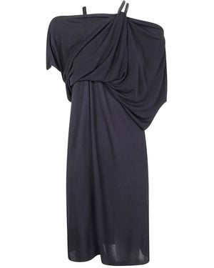 Tom Ford Chain Stones Embroidery On Crepe Jersey Cocktail Dress - Blue