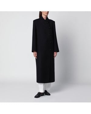 Rohe Virgin Wool Coat With Pankou Fastening - Black