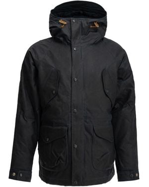 Manifattura Ceccarelli Waxed Cotton Wool Parka - Black