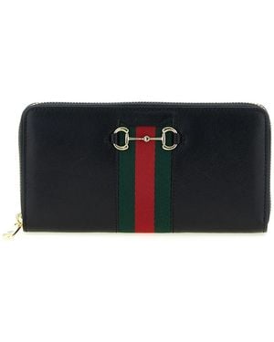 Gucci Horsebit Web' Wallet - Black