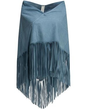 FURLING BY GIANI Goat Suede Scarf - Blue