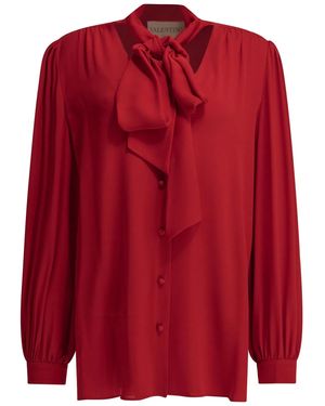 Valentino Silk Georgette Blouse - Red