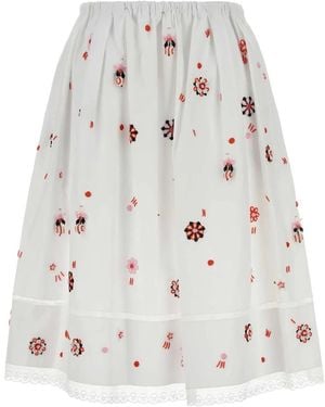 Prada Poplin Skirt - White