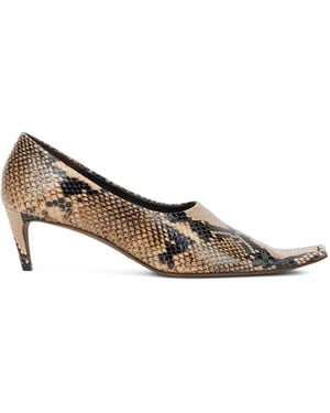KHAITE Python-Heeled Shoe - Brown