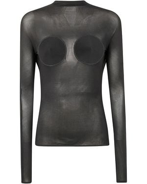 Jean Paul Gaultier Light Jersey Backless Top With Covered Cup Detail - Gray