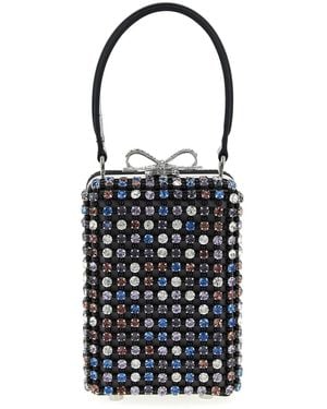 Self-Portrait Self Portrait 'Multi Crystal Chainmail' Handbag - Blue
