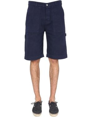 YMC Cotton Canvas Bermuda - Blue