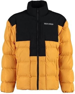 Marcelo Burlon Full Zip Down Jacket - Orange