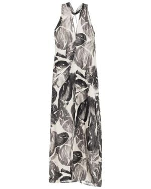 Alysi Printed Silk Dress - White