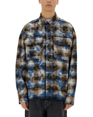 Palm Angels Plaid Shirt - Blue