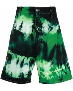 Ami Paris Ami Paris Alex Fit Tie-dye Shorts - Green