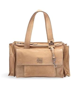 Miu Miu 'Utilitaire' Shopping Bag - Natural
